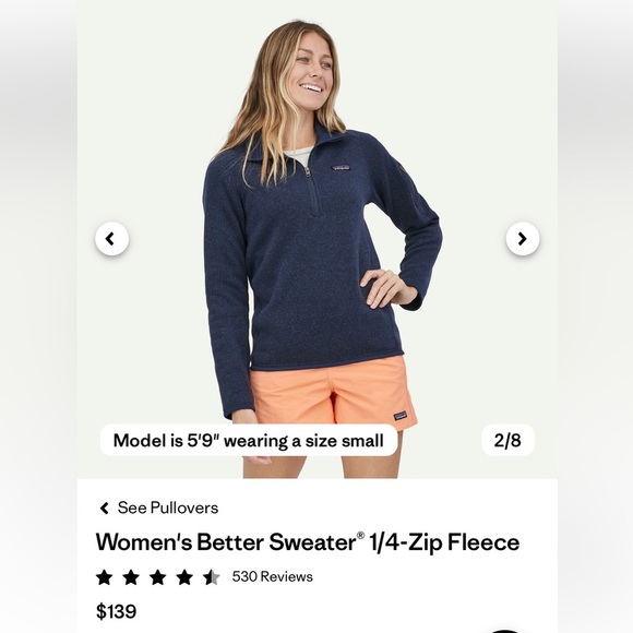 Patagonia Blue Quarter-Zip Sweater pullover Sz M - Picture 1 of 6